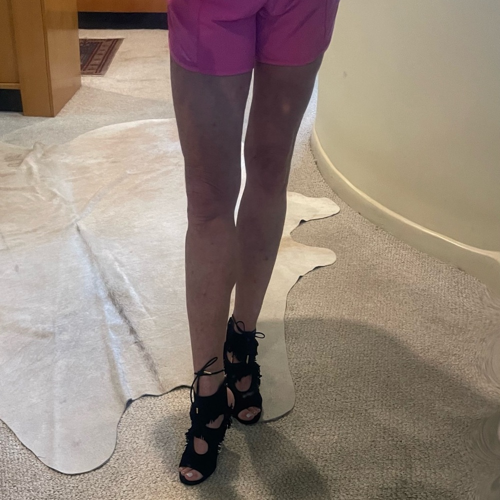 Aquazzura black suede open toe sandals size 37 1/2